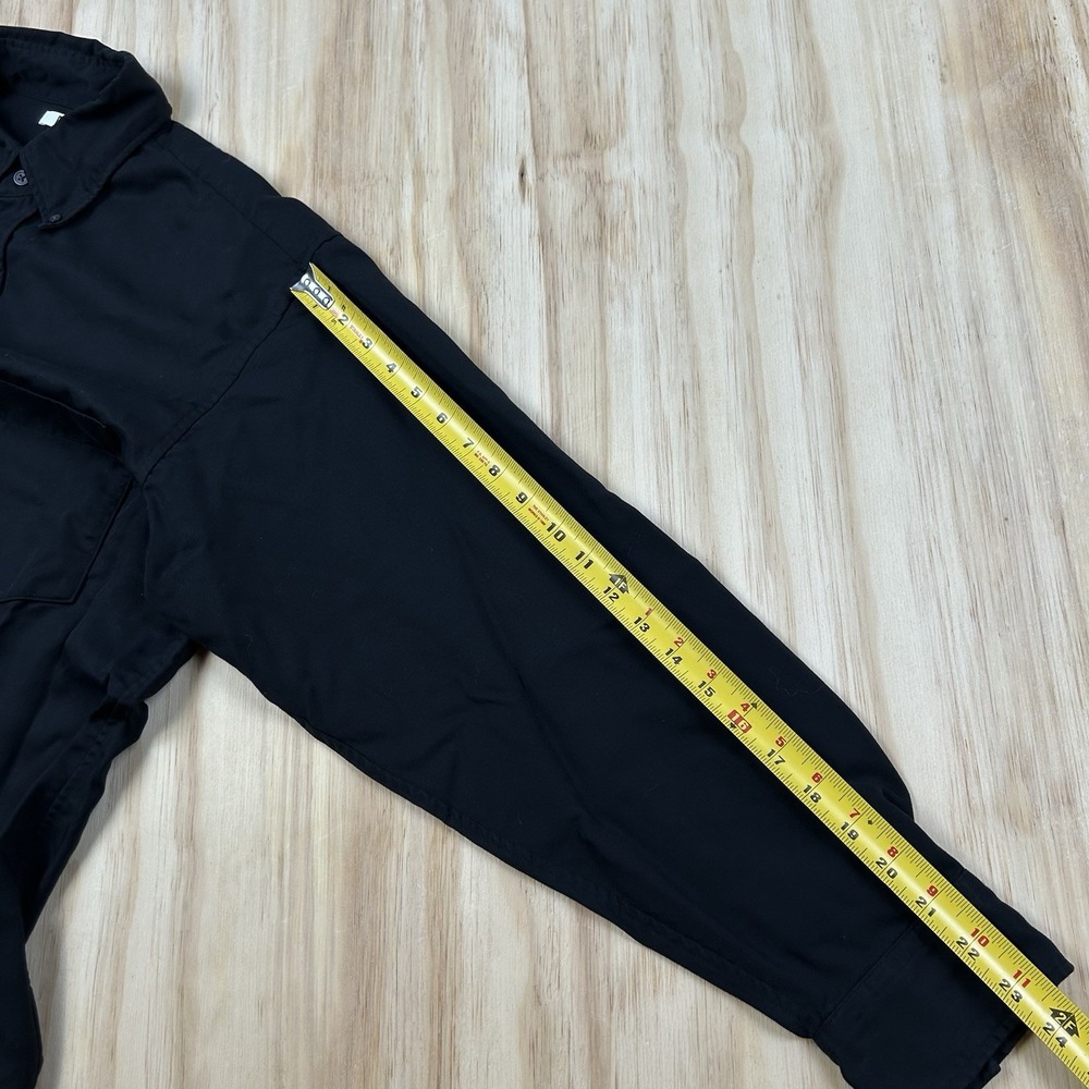 Uniqlo Men's Medium Black Oversized Heavyweight Lyocell Long Sleeve Button Shirt - Picture 6 of 10